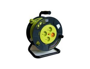 Przedłużacz bębnowy 40m OWY 3X1,5mm H05VV-F, 4-gniazdowy z zabezpieczeniem termicznym, lemon 24447