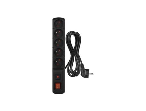 Listwa przeciwprzepięciowa EMOS (Acar) F5 5 gniazd 1,5m czar EMOS P53871