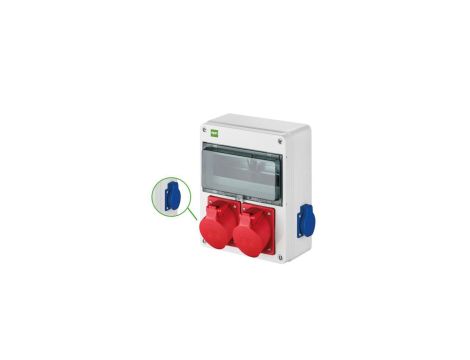 Rozdzielnica budowlana RS-10 10-mod. 2x2P+Z, 2x32A/5P, IP54 bez zabezpieczeń 6227-00