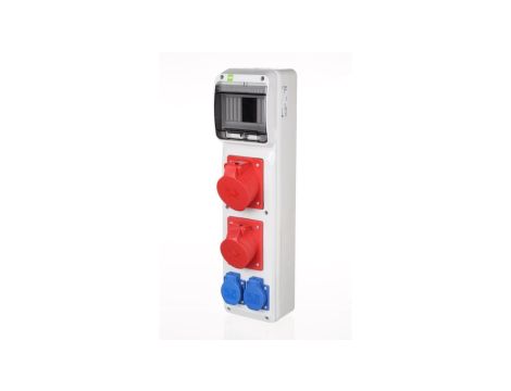 Rozdzielnica budowlana RS-6 6-mod. 2x2P+Z, 16A/5P, 32A/5P, IP44 bez zabezpieczeń 6240-00