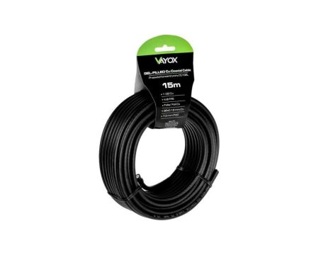 Przewód koncentryczny 1.02 Cu + 32x0.12mm Cu CC1-15GEL czarny Vayox 15m
