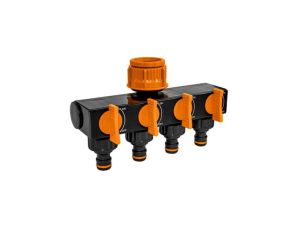 Rozdzielacz 4-drożny z zaworami ECO-PWB3033 BLACK LINE BRADAS