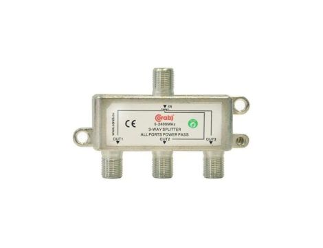 Rozgałęźnik sygnału splitter 5-2400Mhz 3 wyjścia power pass CORAB