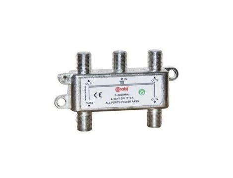Rozgałęźnik sygnału splitter 5-2400Mhz 4 wyjścia power pass CORAB