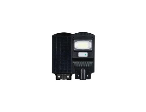 Oprawa uliczna solarna 30W 4000K 650lm 10Ah Czarna czujnik mikrofalowy