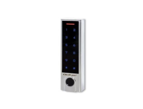 Qoltec Zamek szyfrowy dotykowy Titan z czytnikiem linii papilarnych RFID BT 4.0 kod karta brelok dzwonek IP68 EM