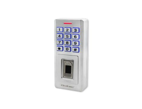 Qoltec Zamek szyfrowy Oberon z czytnikiem linii papilarnych RFID kod karta brelok dzwonek IP68 EM