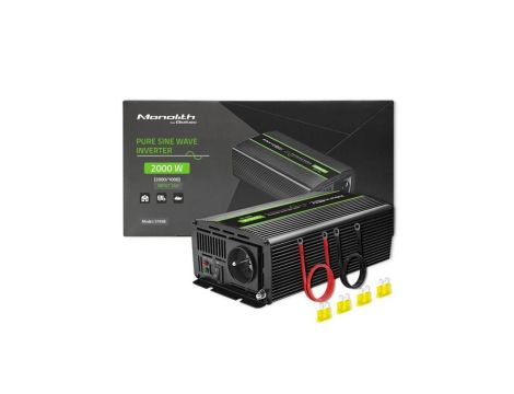 Qoltec Przetwornica napięcia Monolith 1000W 2000W 24V na 230V Czysty Sinus
