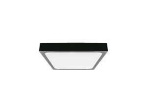 Plafoniera LED 24W 2400lm 4000K IP44 Kwadrat Mleczny Czarna Ramka z mikrofalowym czujnikiem ruchu 7673