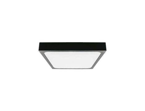 Plafoniera LED 24W 2400lm 4000K IP44 Kwadrat Mleczny Czarna Ramka z mikrofalowym czujnikiem ruchu 7673
