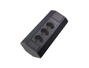 Gniazdo meblowe, blatowe 3x Schuko przedłużacz narożny 1,8m czarny CORNER BOX