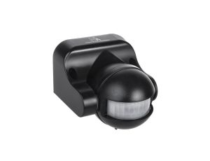 Czujnik ruchu PIR Maclean, na podczerwień, IP44, czarny, zasięg 12m, max. obciążenie 800/1200W, MCE358 B