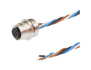 Akcesoria, Gniazdo do zabudowy, kompletne, 250V, -25-90C, M12 4-PIN, IP68, Złącze śrubowe M16, Długość żył 0,5m AV98A438