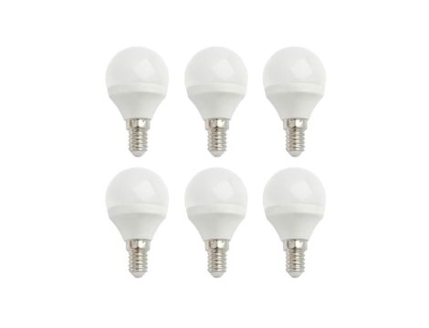 Żarówka LED E14 230V 6W kula 520lm ciepła komplet 6szt