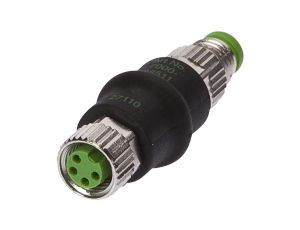 Adapter, M8 żeński 4-PIN prosty, M8 męski 3-PIN prosty, 24V, -25-85C, IP67 VK000039