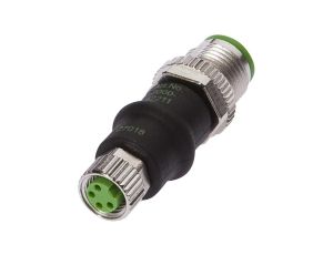 Adapter, M8 żeński 4-PIN prosty, M12 męski 4-PIN prosty, 24V, -25-85C, IP67 VK000040
