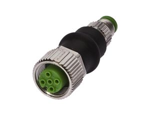 Adapter, M12 żeński 3-PIN prosty, M8 męski 3-PIN prosty, 24V, -25-85C, IP67 VK000037