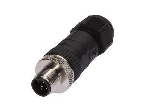 Złącze kablowe, Proste, Złącze śrubowe, Ø4-8mm, 4A, 60V, -25-90C, M12 Męskie 5-PIN, IP67, PBT VK003C29