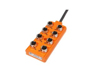 Rozdzielacz, 30x127x54mm, 10-30VDC, 8x M12, 4-PIN, IP67, TPU, Gniazdo Czujnika/siłownika z przewodem uziemiającym, 12A VK001003