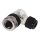 VK003220, Gniazdo kablowe, kątowe, połączenie śrubowe, Ø3-6,5mm, 4A, 30V, -25-90C, M12 żeńskie 4pin, IP67, mosiądz