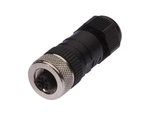 Gniazdo kablowe, proste, złącze śrubowe, Ø4-8mm, 4A, 60V, -25-90C, M12 żeńskie 5-PIN, IP67, PBT VK003C25