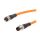 VK06RF74, Kabel połączeniowy, 0.6m, M8 żeński 3pin prosty, M8 męski 3pin prosty, 3x0.25mm, PUR, Ø4.6mm, 60V, -40-90C, IP69K, 4A