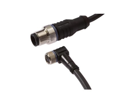 VK100F81, Kabel przyłączeniowy, 1m, M8 żeński 4pin kątowy, M12 męski 4pin prosty, 4x0,34mm, PUR, 60V, IP67