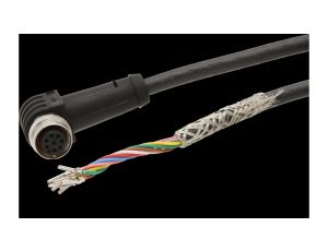 Kabel przyłączeniowy, 2m, M12 żeński 8-PIN kątowy, 8x0,25mm, PUR, Ø6,6mm, 30V, -25-90C, IP67, Ekranowany, Silikon VK205A21