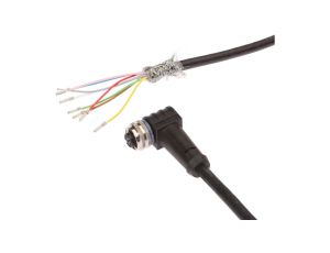 VKA05A21, Kabel połączeniowy, 10m, M12 żeński 8pin kątowy, 8x0,25mm, PUR, Ø6,6mm, 30V, -25-90C, IP67, Ekranowany, Silikon