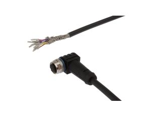 Kabel połączeniowy, 10m, M12 Żeński 12-PIN Kątowy, 12x0.14mm, PUR Czarny, Ø6mm, 30V, -30-90C, IP67, TPU, Ekranowany VKA05C21