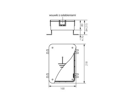 Skrzynka puszka odgromowa P/T 218x168x84-215 PZO INOX 35.02