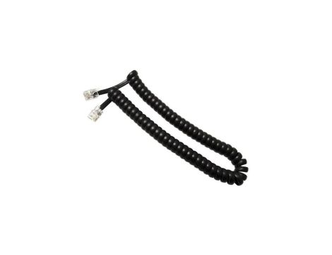 Kabel telefoniczny spiralny RJ10 4P4C 4,5m czarny słuchawkowy