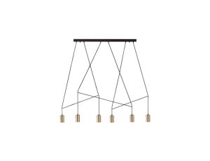 Nowodvorski lampa wisząca IMBRIA GU10 x 6 Lity mosiądz Przewód w oplocie Mosiądz 220-230 V MAX: 10W only LED
