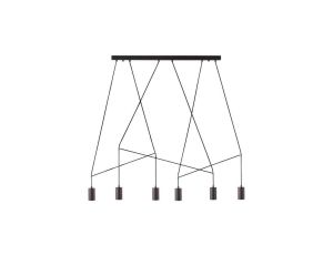 Nowodvorski lampa wisząca IMBRIA GU10 x 6 Stal lakierowana Przewód w oplocie Czarny ~220-230 V MAX: 35W
