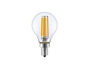 Toshiba Żarówka E14 P45 led 4,5W 2700K DIM ściemnialna RETRO Vintage filament 470lm mała kulka