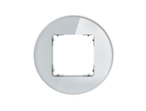 ICON Ramka uniwersalna pojedyncza okrągła - efekt szkła (ramka: szara spód: grafitowy mat) 15-28-IRSO-1
