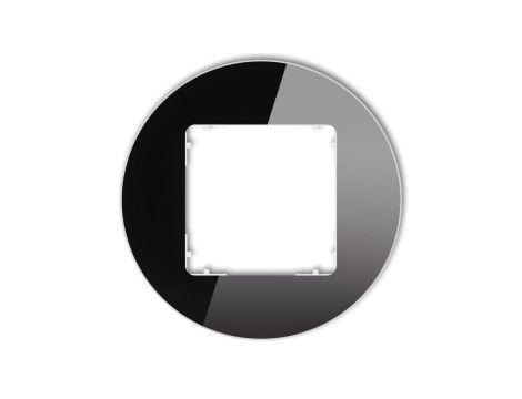 ICON Ramka uniwersalna pojedyncza okrągła - efekt szkła (ramka: czarna spód: biały) 12-0-IRSO-1