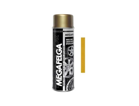 Farba do felg złoty lakier akrylowy spray 500ml MEGAFELGA G