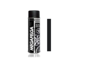 Farba do felg czarny satyna lakier akrylowy spray 500ml RAL 9005 MEGAFELGA CS