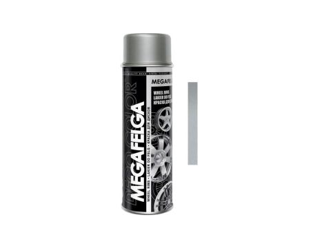 Farba do felg aluminium srebrna lakier akrylowy spray 500ml RAL 9006 MEGAFELGA S