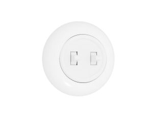 Włącznik światła podtynkowy podwójny z ramką 10AX 250V IP20 biały połysk