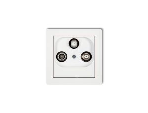 DECO Mechanizm gniazda abonenckiego 2 wyjścia SAT + TV, biały mat 25DGSN