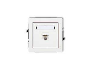 DECO Mechanizm gniazda komputerowego pojedynczego 1xRJ45, kat. 5e, 8-stykowy, biały mat 25DGK-1