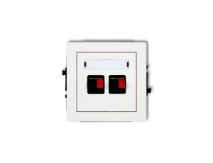 DECO Mechanizm gniazda głośnikowego podwójnego, biały mat 25DGG-2