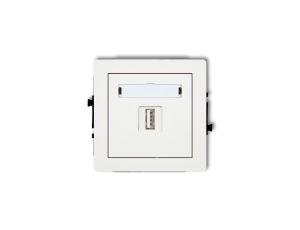 DECO Mechanizm ładowarki USB pojedynczej, 5V, 1A, biały mat 25DCUSB-1