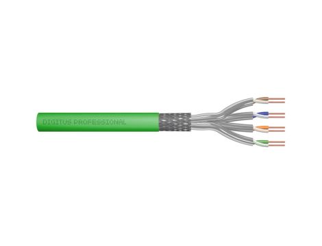 Kabel teleinformatyczny S/FTP kat.8.2 4x2xAWG22 LSOH drut zielony Dca DK-1843-VH-5 /500m/