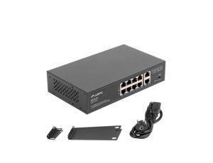 Switch RACK 10x port RJ45 (Fast Ethernet, w tym 8x PoE+ i 2x UpLink 1Gb/s) przełącznik niezarządzalny RSFE-8P-2GE-120