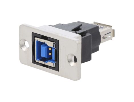 Adapter USB A - USB B 3.0 gniazdo SLIM złocony CP30606NM