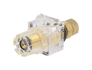 Gniazdo bananowe 3mm 60A 54,5mm czarno-przezroczysty złocony CL159802A