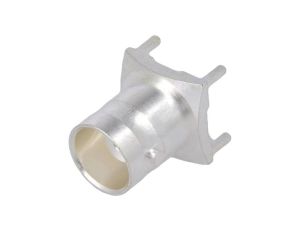 Złącze BNC żeńskie proste 50 ohm THT na PCB teflon srebrzony 1-1337445-0